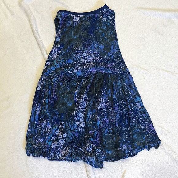 Blue Floral Open Back Sleeveless Romper | Sz S (NO SIZE TAG) - Picture 2 of 4